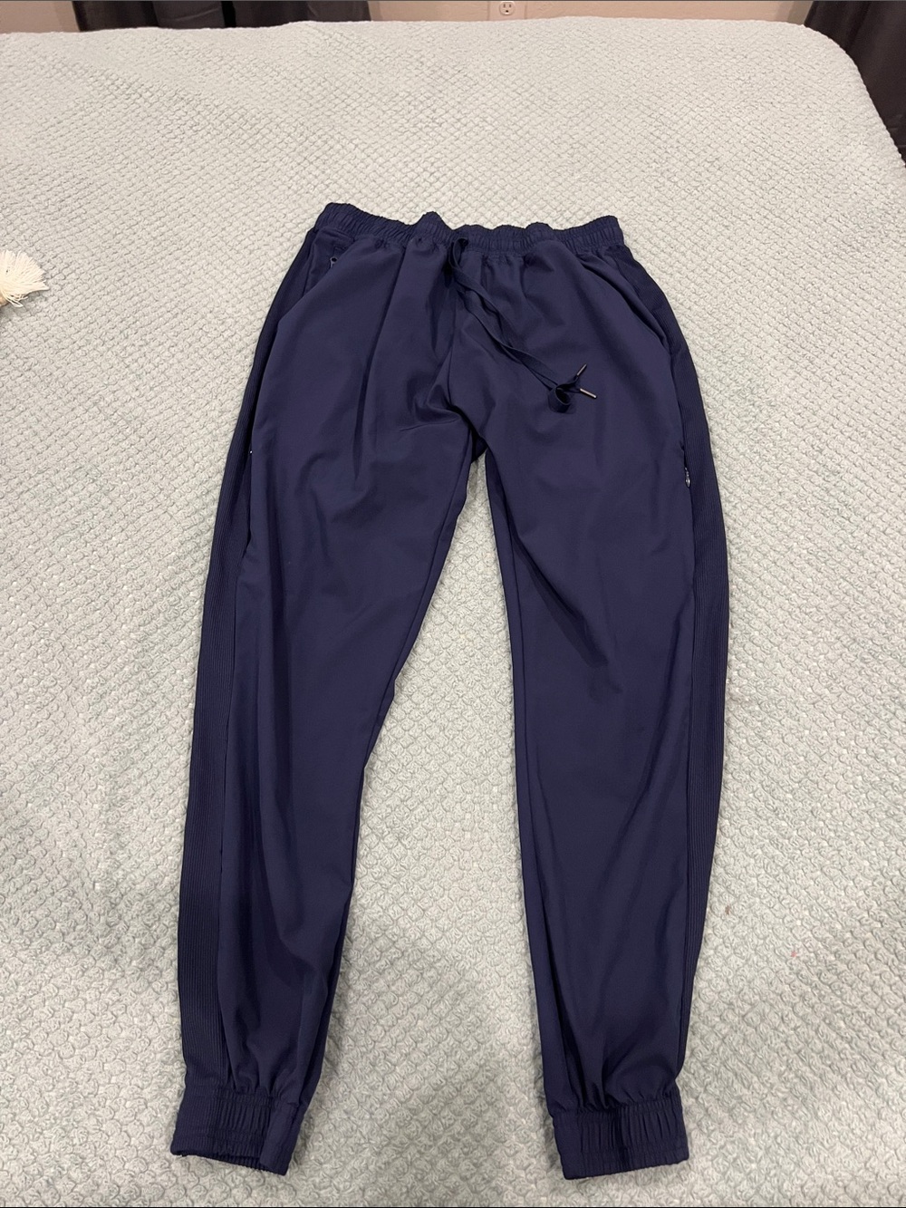 Women's Navy Elastic Drawstring Track Joggers
